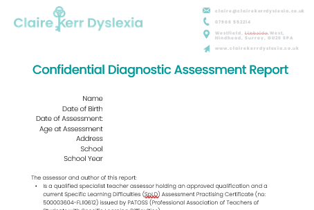 Diagnostic Dyslexia Assessment Diagnostic Dyslexia Assessment
